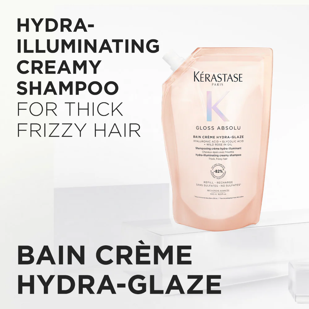 Kérastase Gloss Absolu Bain Crème Hydra-Glaze Hydra-Illuminating Creamy Shampoo Refill Pouch 500ml - Image 7