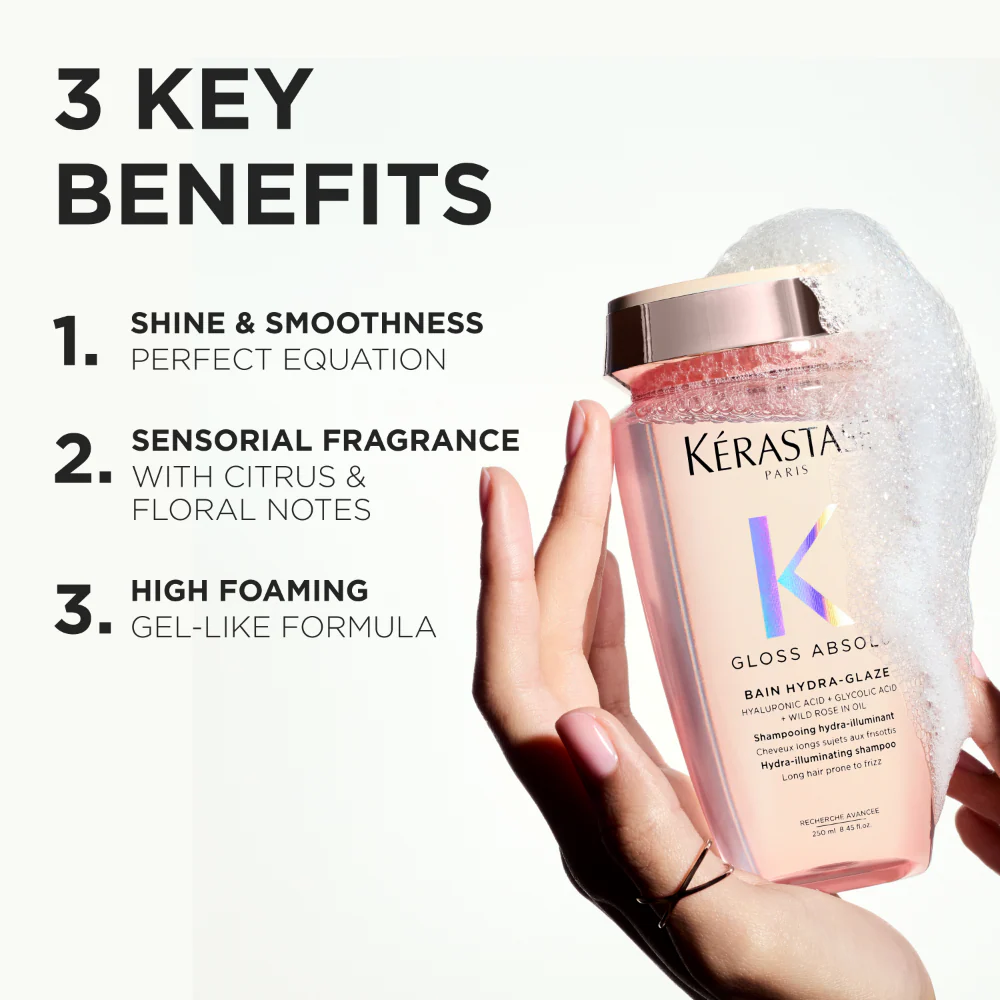 Kérastase Gloss Absolu Bain Hydra-Glaze Hydra-Illuminating Shampoo 250ml - Image 2