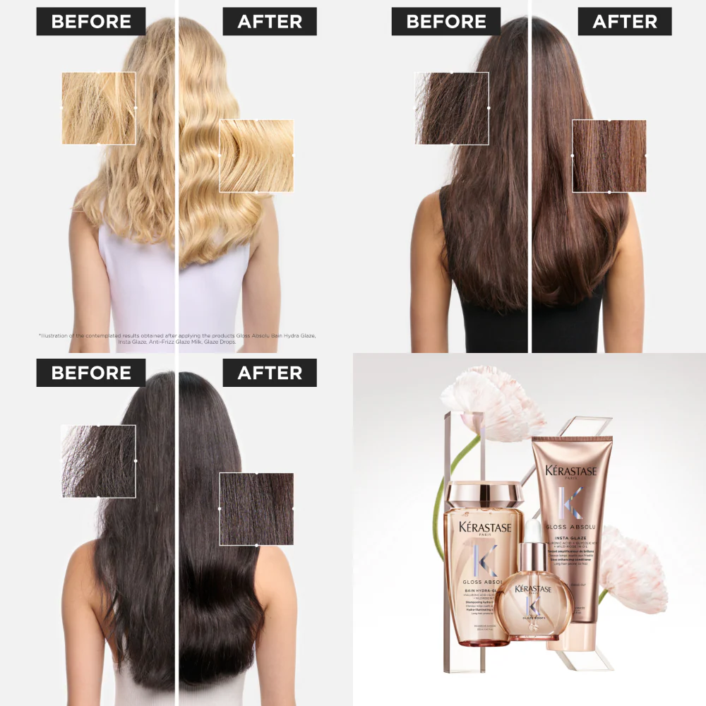 Kérastase Gloss Absolu Glaze Drops Hair Oil with Wild Rose 45ml - Image 3