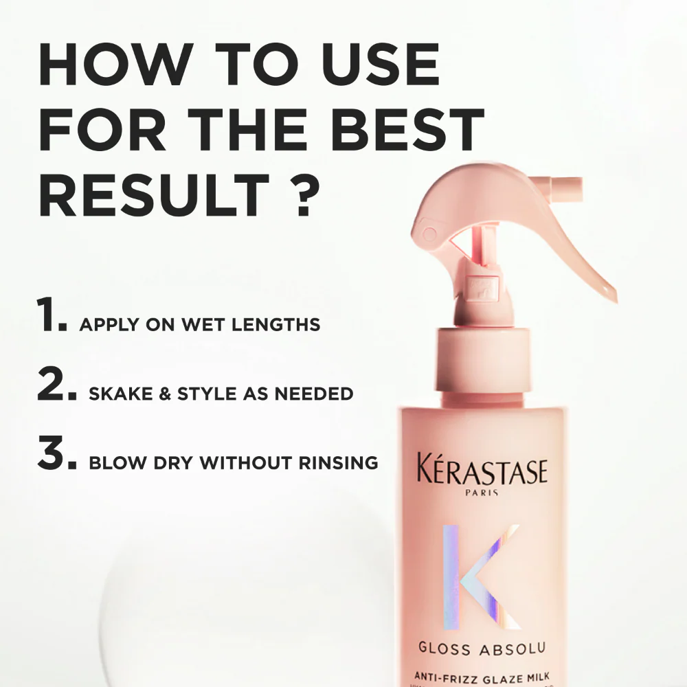Kérastase Gloss Absolu Spray Disciplinant Anti-Frizz Glaze Milk All-In-One Smoothing Spray 190ml - Image 7
