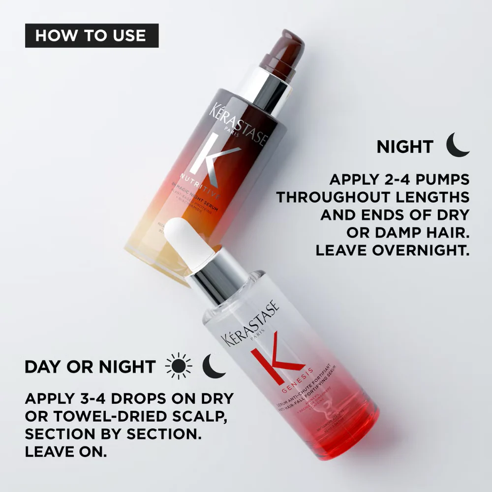 Kérastase Serums Moment Genesis Anti-Hair Loss Serum & Nutritive 8H Magic Night Serum Duo 2 x 90ml - Image 4