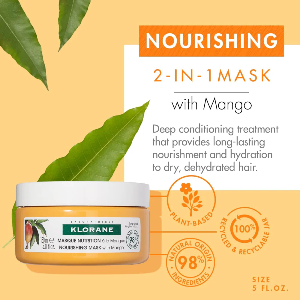 Klorane Mango Nourishing Hair Mask 150ml - Image 2