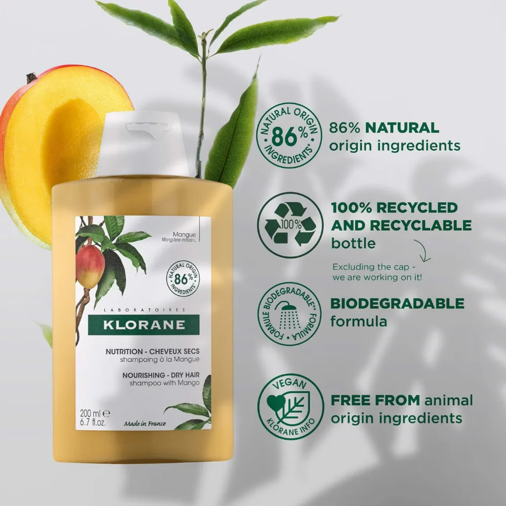 Klorane Mango Nourishing Shampoo 200ml - Image 3