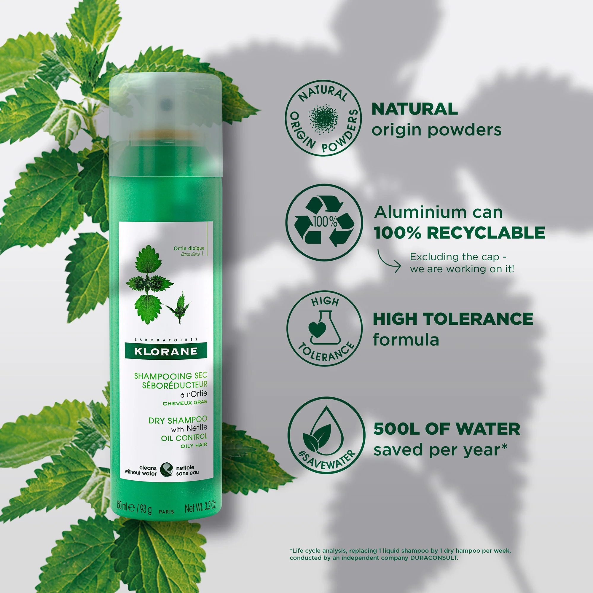 Klorane Purifying Dry Shampoo 150ml - Image 4