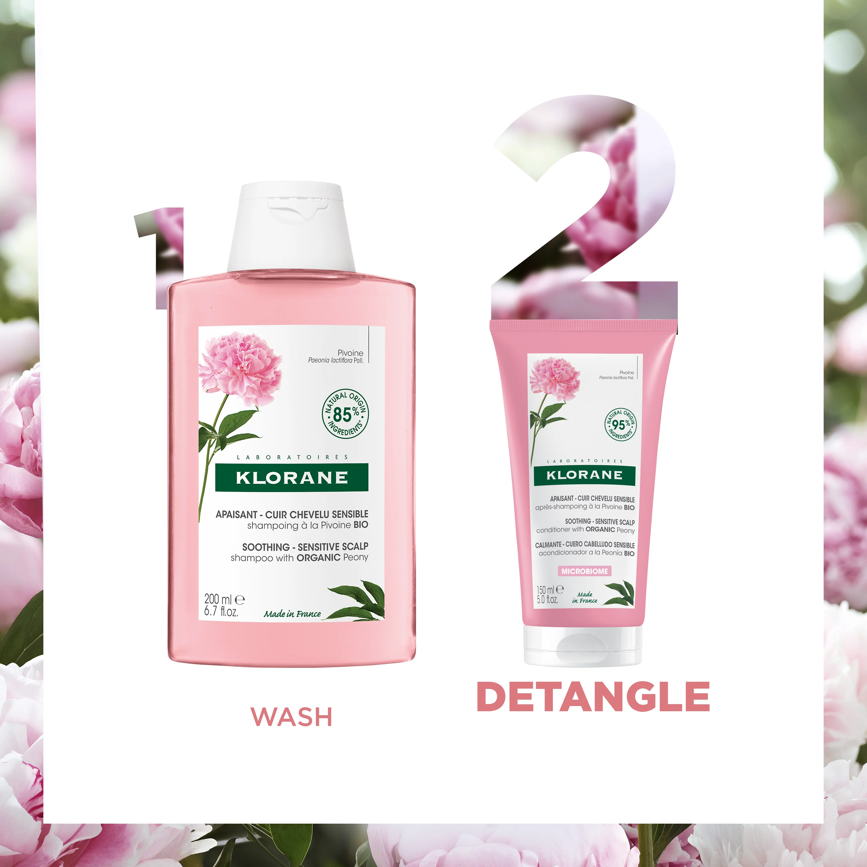 Klorane Soothing Peony Conditioner 150ml - Image 2