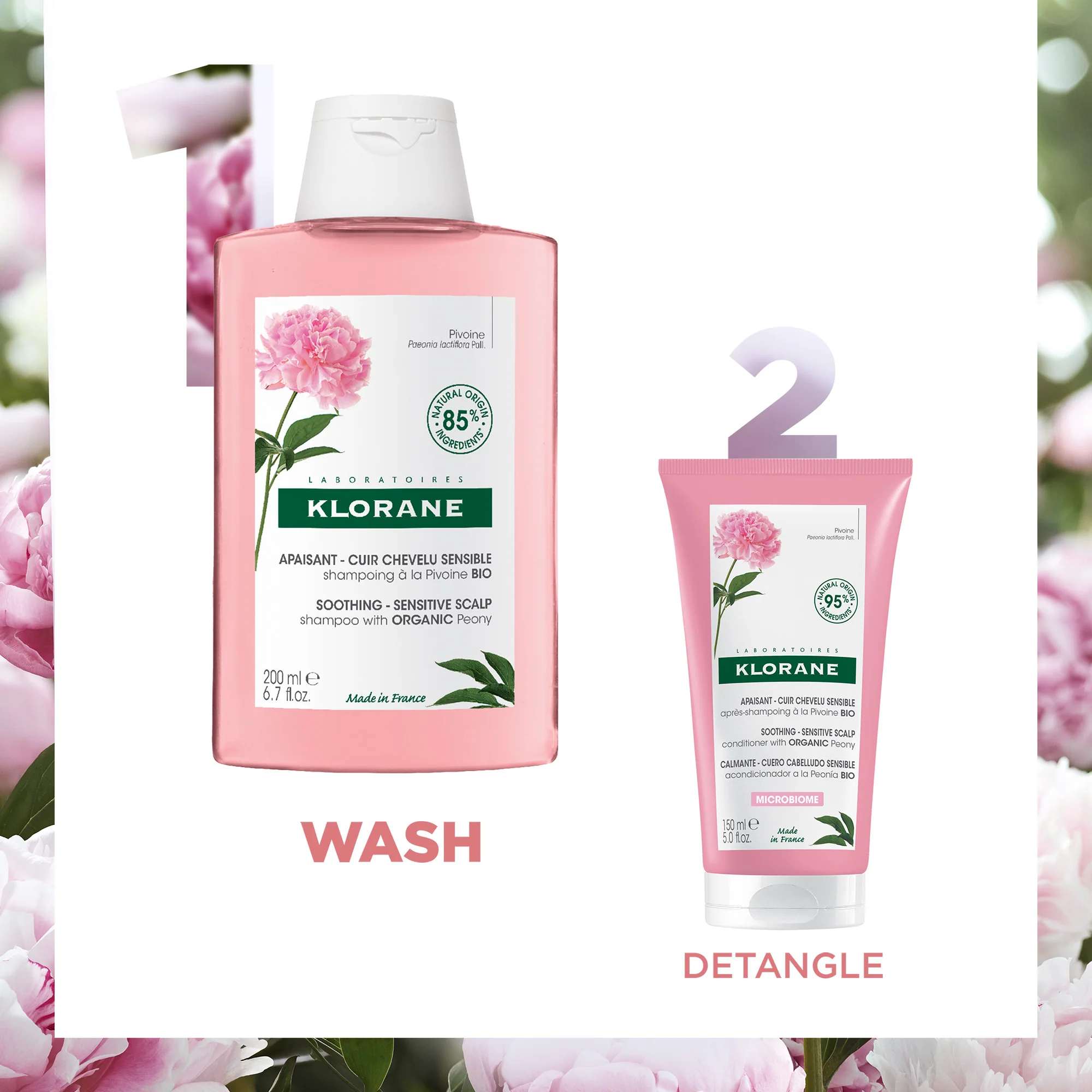 Klorane Soothing Peony Shampoo 200ml - Image 4