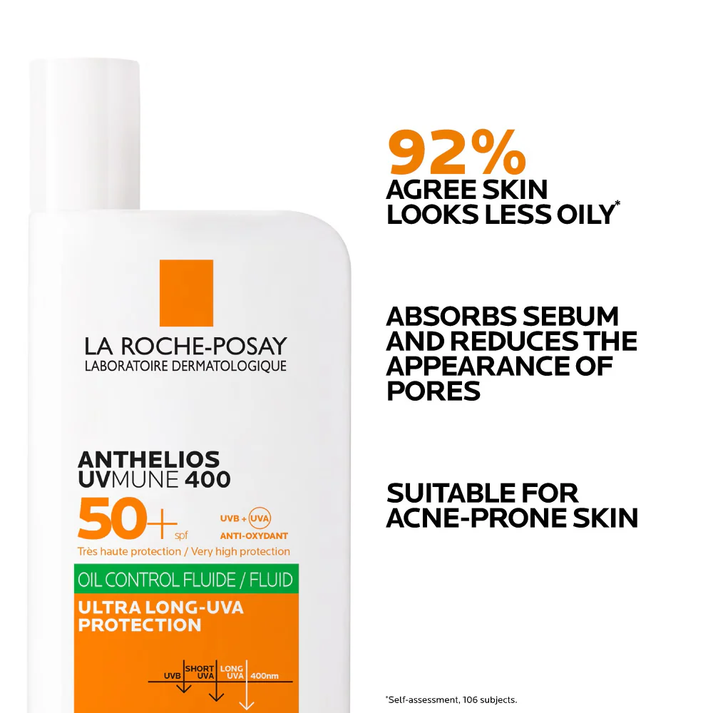 La Roche-Posay Anthelios UVMune 400 Oil Control Invisible Fluid PA++++ SPF50+ 50ml - Image 3