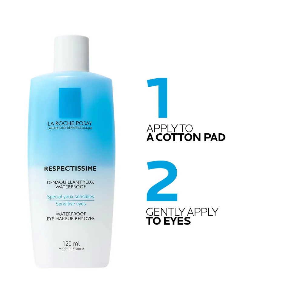 La Roche-Posay Toleriane Respectissime Waterproof Eye Makeup Remover 125ml - Image 4