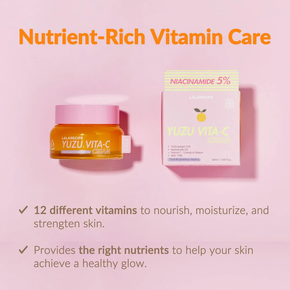Lalarecipe Yuzu Vita C Triple Brightening & Peeling Cream 50ml - Image 6