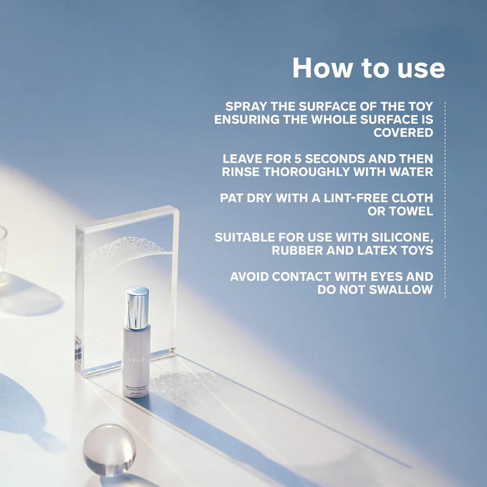 LELO Premium Anti-Bacterial Cleaning Spray 60ml - Image 7