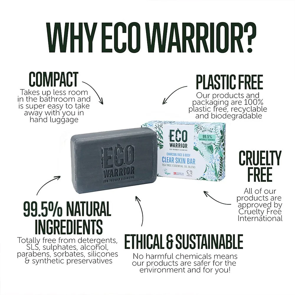 Little Soap Company Eco Warrior Charcoal Clear Skin Bar 100g - Image 6