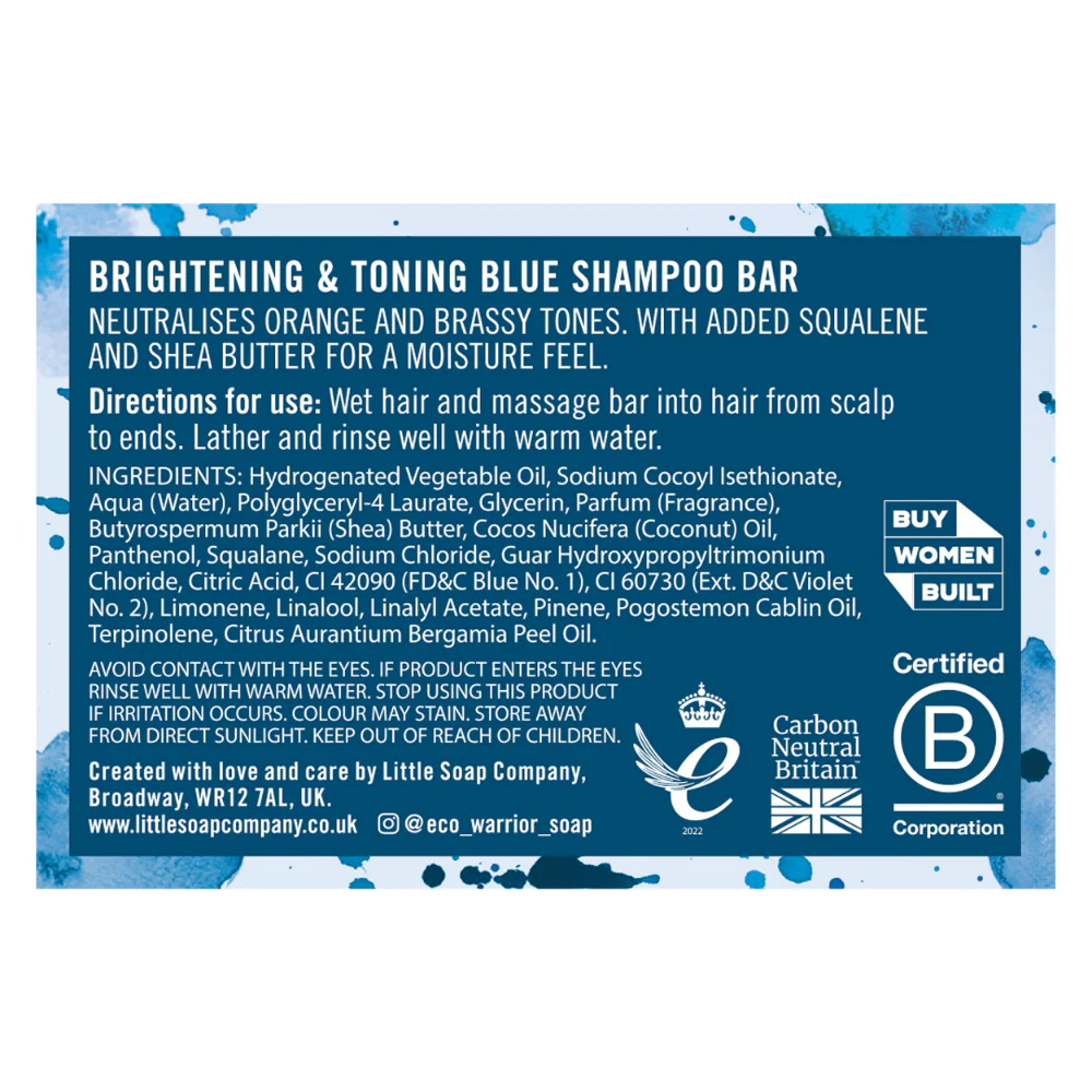 Little Soap Company Eco Warrior Colour Edit Blue Hair Shampoo Bar 100g - Image 4