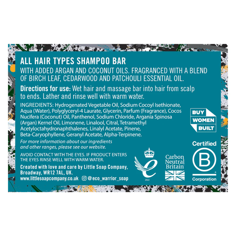 Little Soap Company Eco Warrior Men's Edit No Fuss Shampoo Bar 100g - Image 4