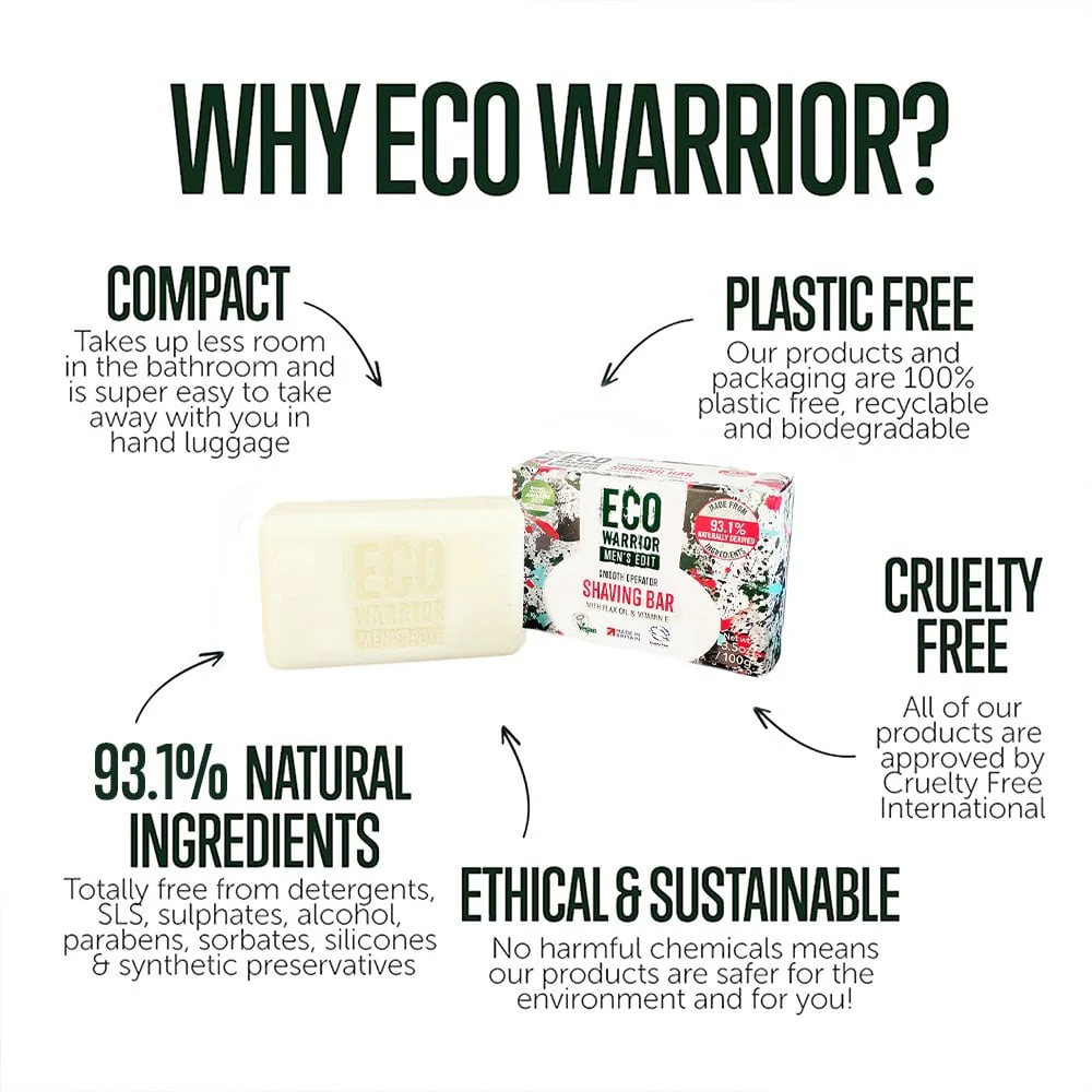Little Soap Company Eco Warrior Men's Edit Smooth Operator Shaving Bar 100g - Image 5