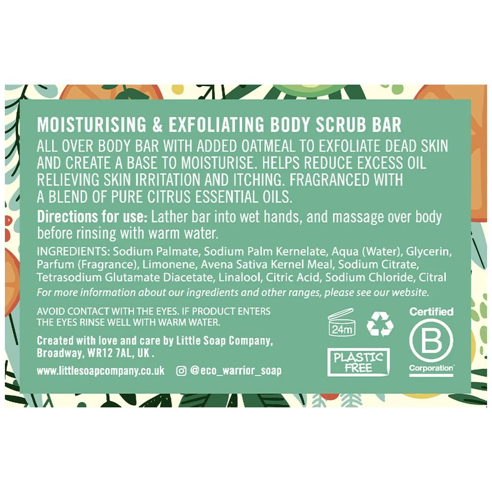 Little Soap Company Eco Warrior Moisturising & Exfoliating Body Scrub Bar 100g - Image 4