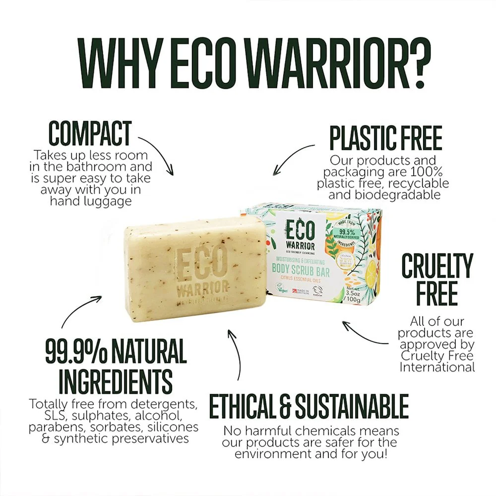 Little Soap Company Eco Warrior Moisturising & Exfoliating Body Scrub Bar 100g - Image 6