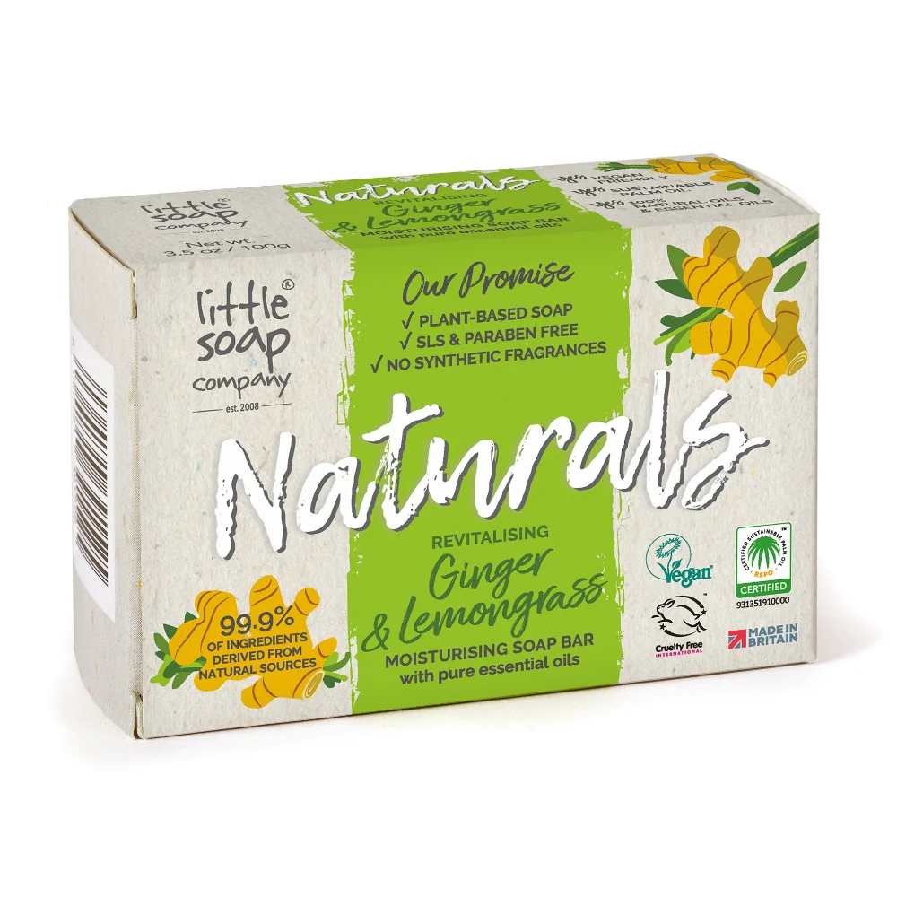 Little Soap Company Naturals Moisturising Soap Bar Ginger & Lemongrass 100g - Image 2