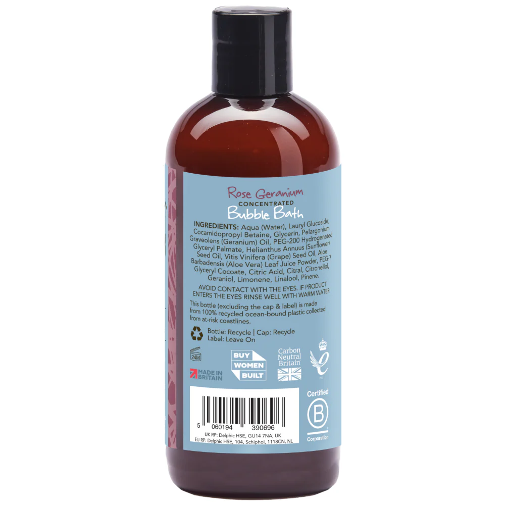 Little Soap Company Organic Concentrated Bubble Bath Pure Rose Geranium 250ml - Image 2
