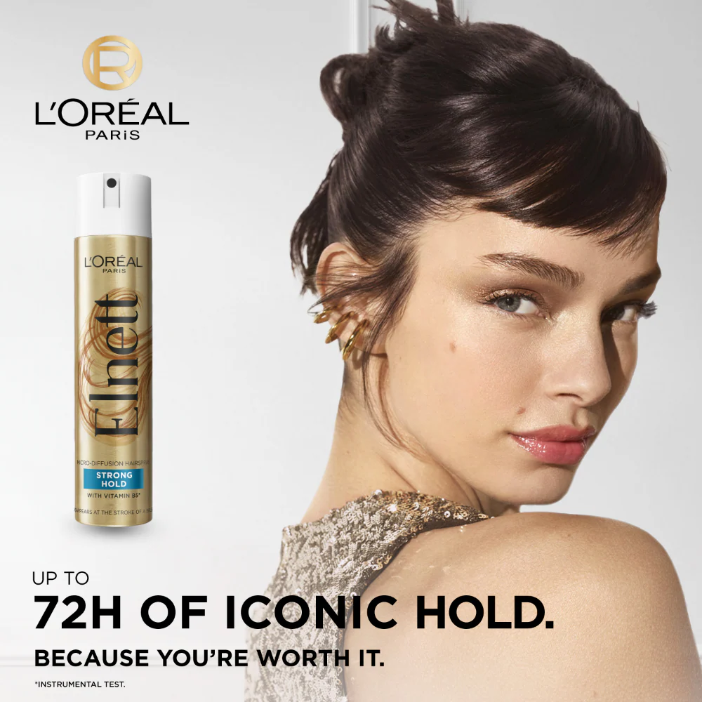 L'Oreal Paris Elnett Strong Hold Hairspray 75ml - Image 2