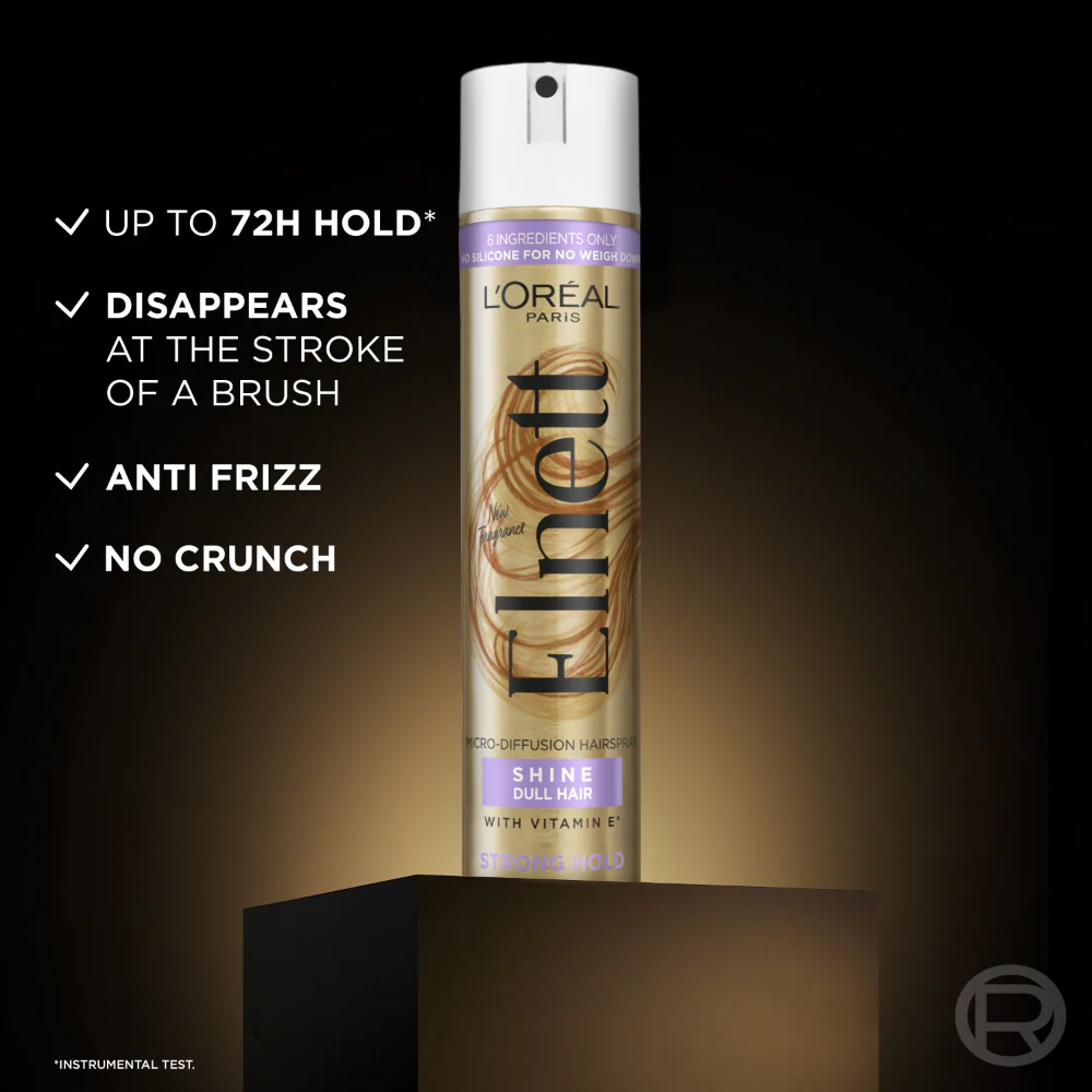 L'Oreal Paris Elnett Strong Hold Hairspray for Dull Hair 400ml - Image 3