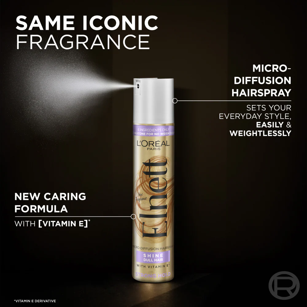 L'Oreal Paris Elnett Strong Hold Hairspray for Dull Hair 400ml - Image 4