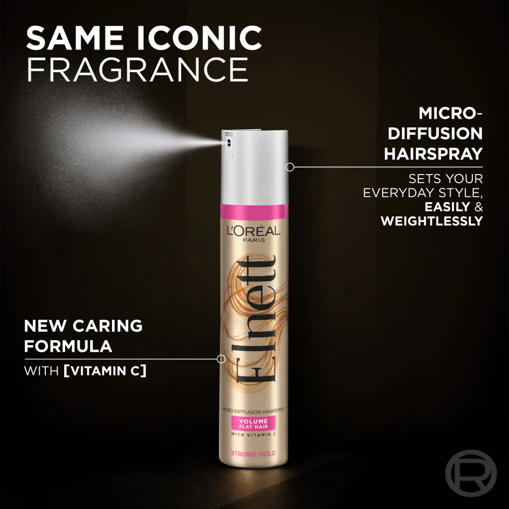 L'Oreal Paris Elnett Strong Hold Volume Hairspray for Flat Hair 400ml - Image 4