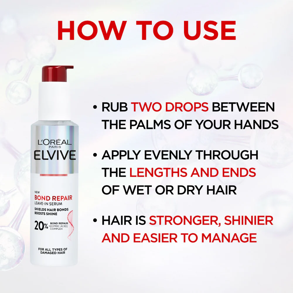 L'Oreal Paris Elvive Bond Repair Leave-In Serum 150ml - Image 3
