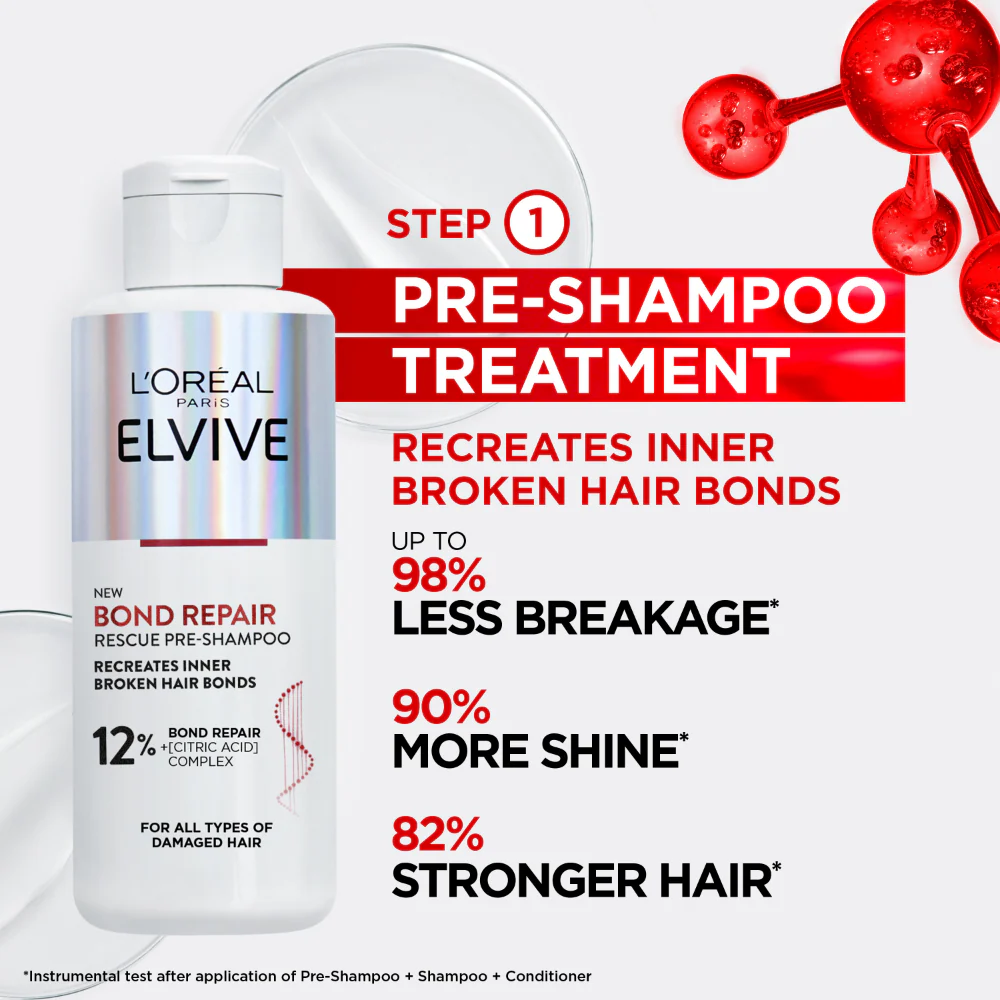 L'Oreal Paris Elvive Bond Repair Rescue Pre-Shampoo 200ml - Image 2