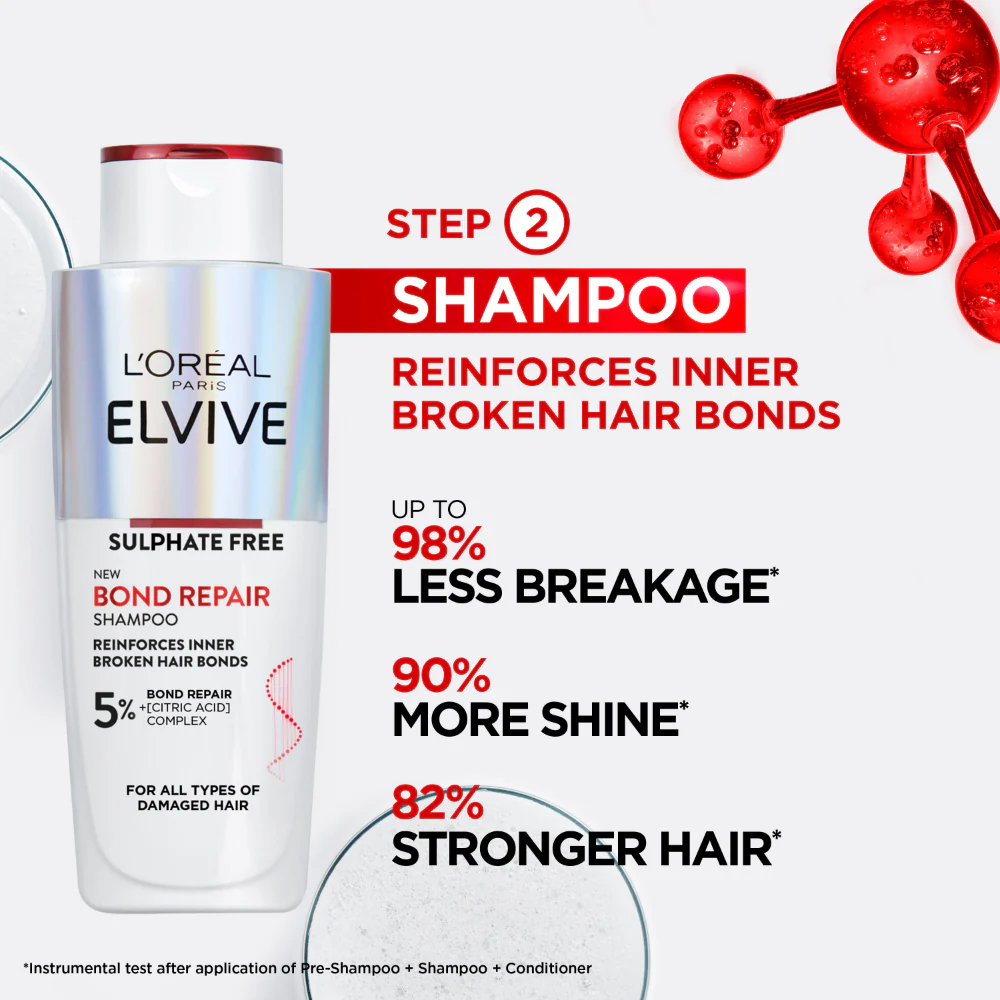 L'Oreal Paris Elvive Bond Repair Shampoo 200ml - Image 2