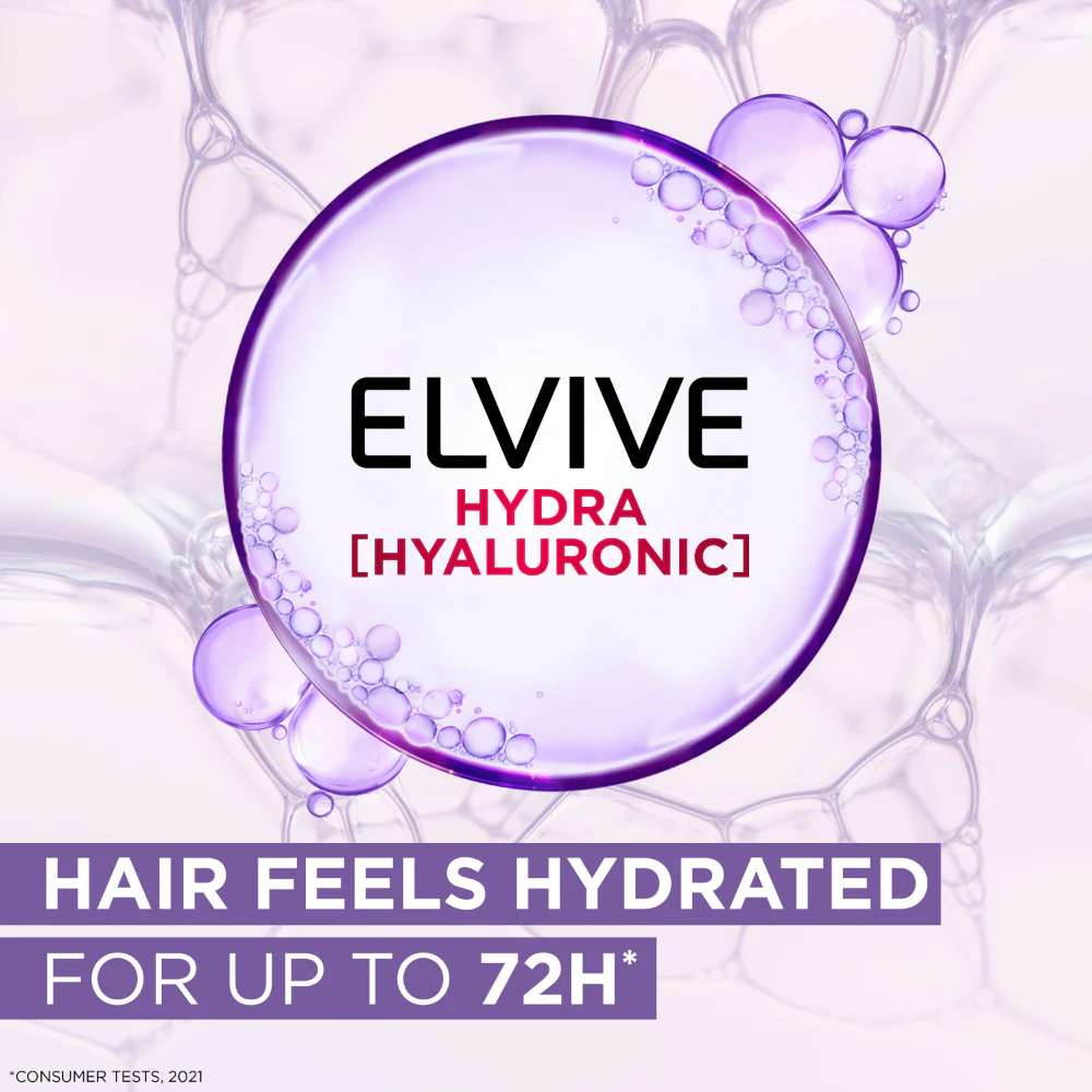 L'Oreal Paris Elvive Hydra Hyaluronic 72H Moisture Wrapping Hair Mask 300ml - Image 3