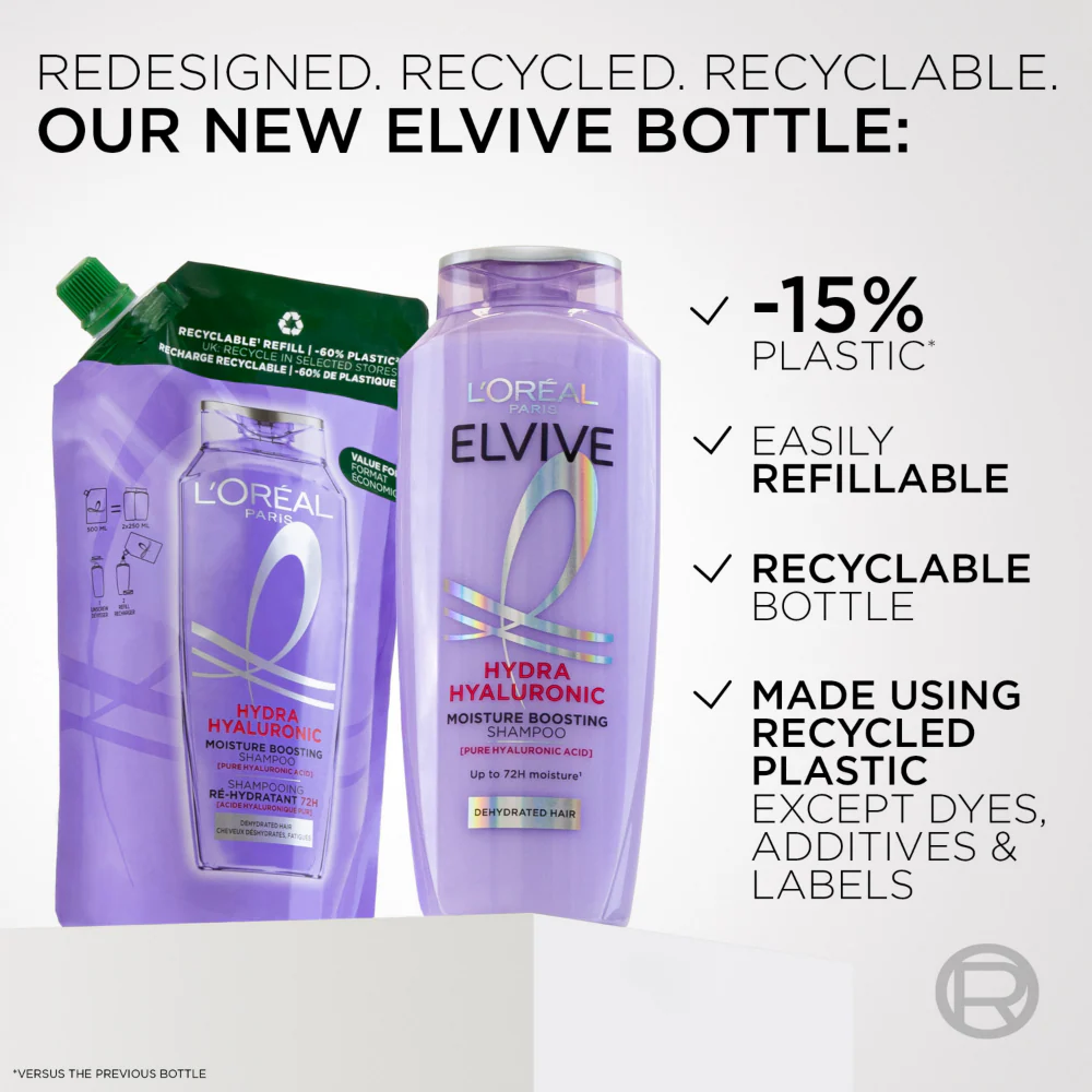 L'Oreal Paris Elvive Hydra Hyaluronic Moisture Boosting Shampoo 400ml - Image 4