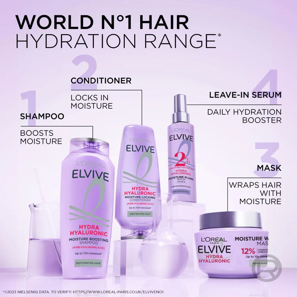 L'Oreal Paris Elvive Hydra Hyaluronic Moisture Locking Conditioner 300ml - Image 7