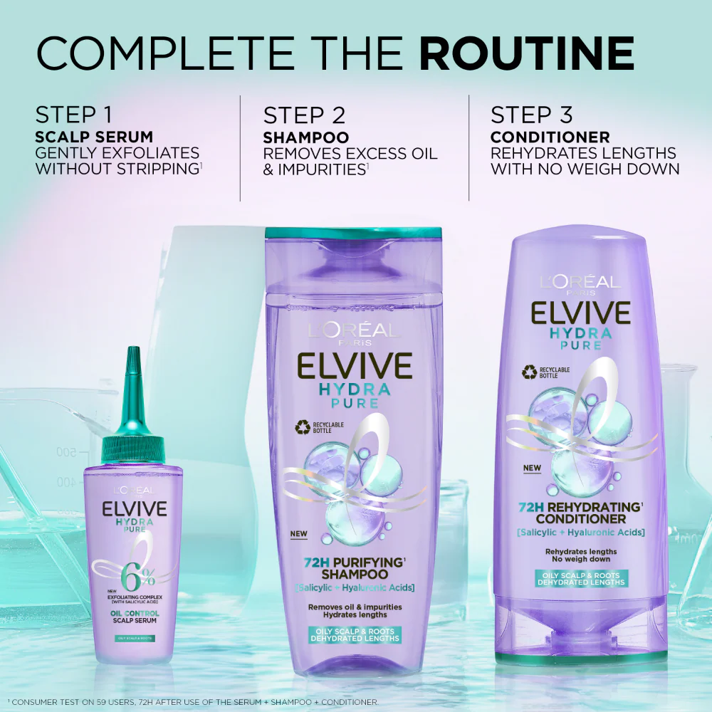 L'Oreal Paris Elvive Hydra Pure Exfoliating Complex Oil Control Scalp Serum 102ml - Image 6