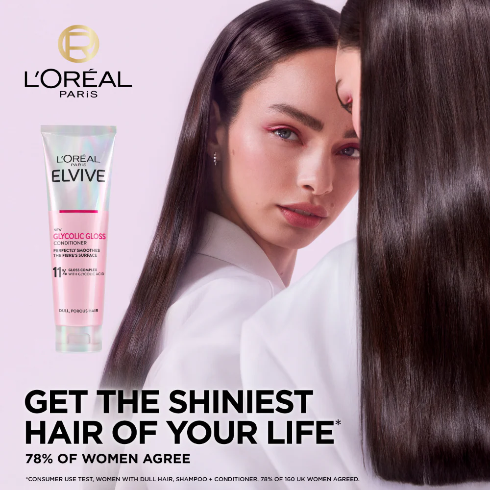 L'Oreal Paris Elvive Ultimate Glycolic Gloss Conditioner 150ml - Image 2