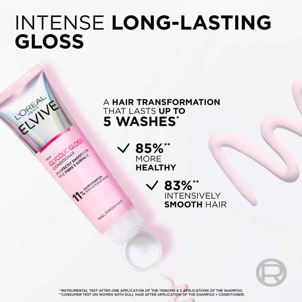 L'Oreal Paris Elvive Ultimate Glycolic Gloss Conditioner 150ml - Image 3