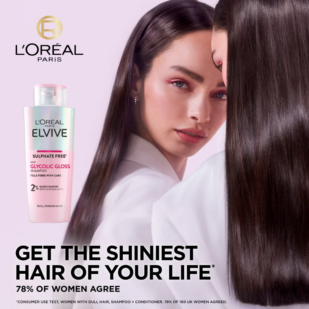 L'Oreal Paris Elvive Ultimate Glycolic Gloss Shampoo 200ml - Image 2
