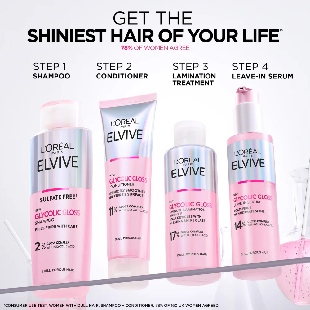 L'Oreal Paris Elvive Ultimate Glycolic Gloss Shampoo 200ml - Image 7