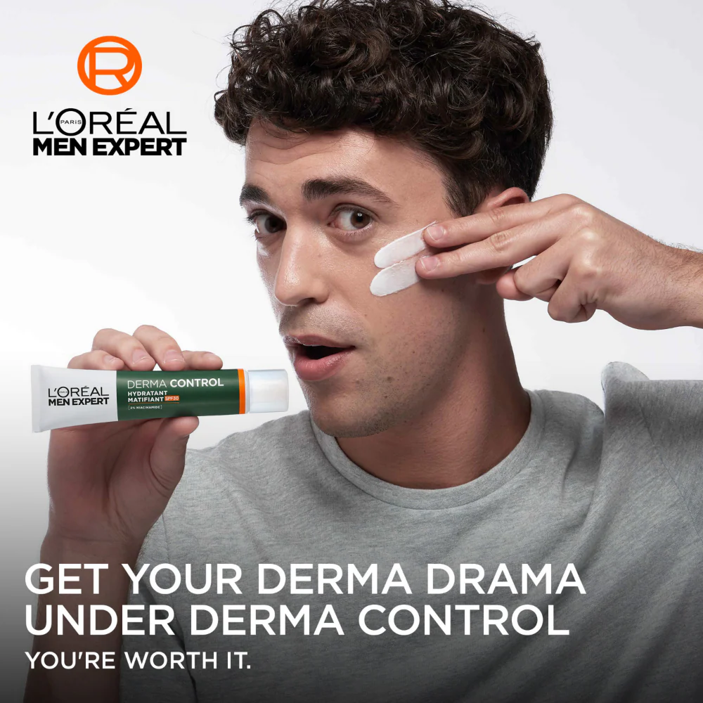 L'Oreal Paris Men Expert Derma Control Oil-Control Moisturiser SPF30 40ml - Image 2