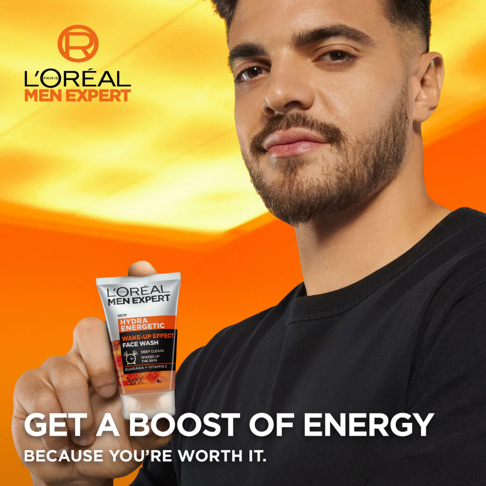 L'Oreal Paris Men Expert Hydra Energetic Anti-Fatigue Wake-Up Effect Face Wash 100ml - Image 2