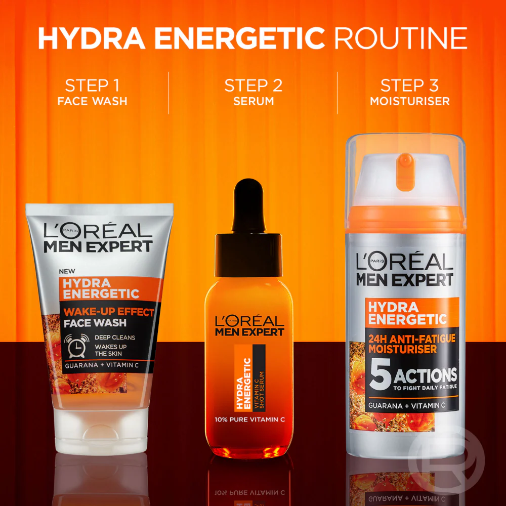 L'Oreal Paris Men Expert Hydra Energetic Anti-Fatigue Wake-Up Effect Face Wash 100ml - Image 6