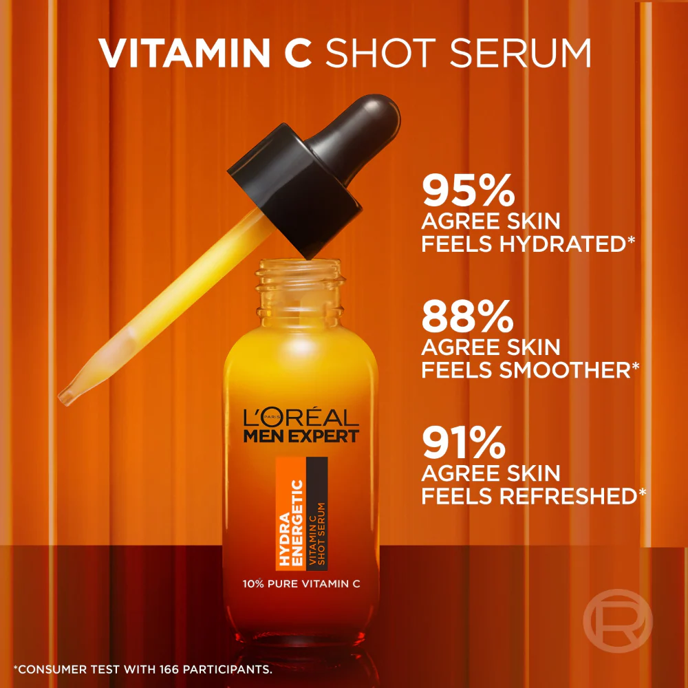 L'Oreal Paris Men Expert Hydra Energetic Vitamin C Shot Serum 30ml - Image 2