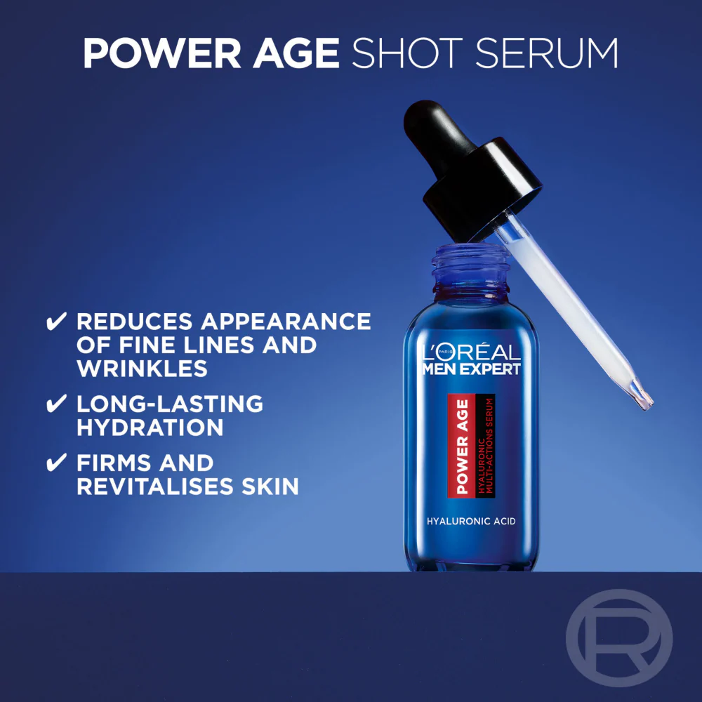 L'Oreal Paris Men Expert Power Age Hyaluronic Multi-Action Serum 30ml - Image 2