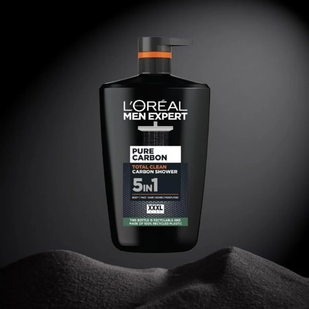 L'Oreal Paris Men Expert Pure Carbon Total Clean Carbon 5-In-1 Shower Gel XXXL 1000ml - Image 5