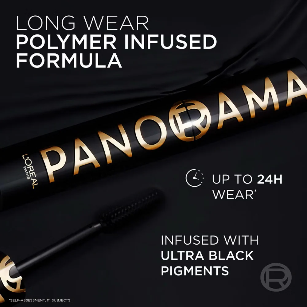 L'Oreal Paris Panorama All Night Volumising Mascara Black 10ml - Image 3