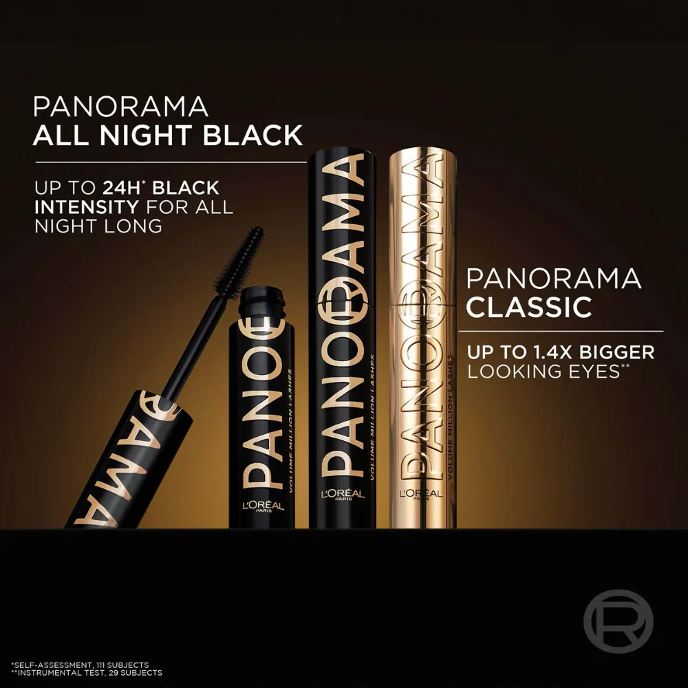 L'Oreal Paris Panorama All Night Volumising Mascara Black 10ml - Image 7