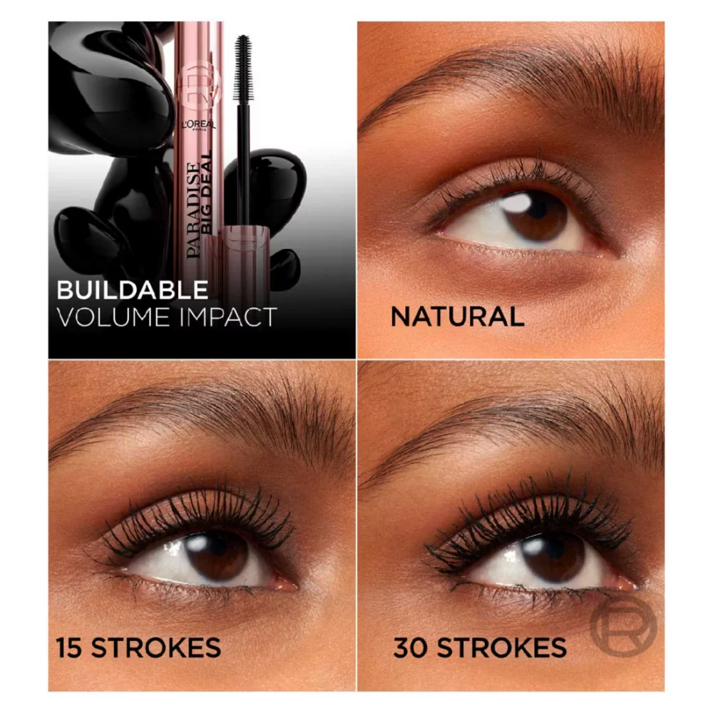 L'Oreal Paris Paradise Big Deal Volumising Mascara Black 9.9ml - Image 2