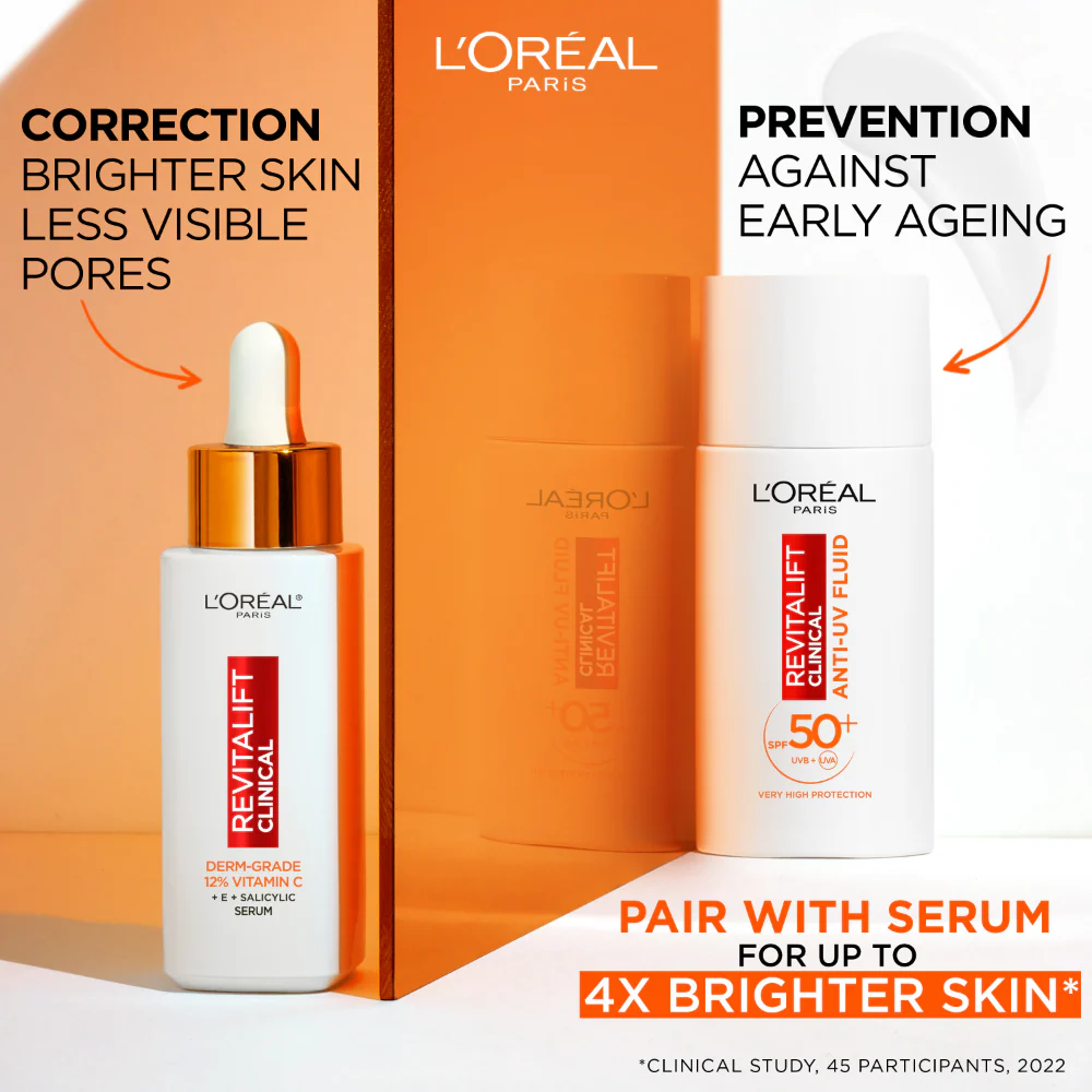 L'Oreal Paris Revitalift Clinical Vitamin C Anti-UV Invisible Fluid SPF50+ 50ml - Image 6