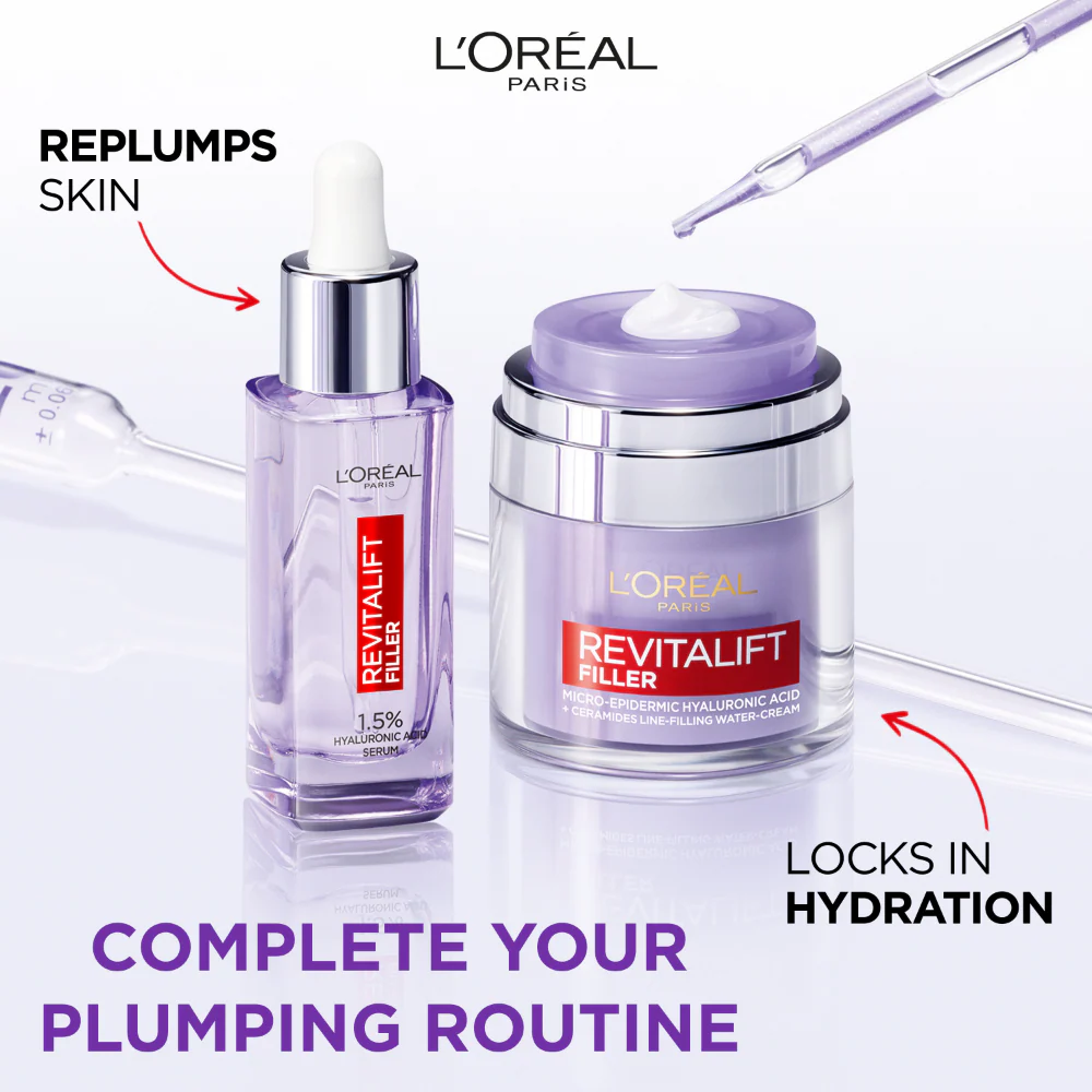 L'Oreal Paris Revitalift Filler 1.5% Pure Hyaluronic Anti-Wrinkle Serum 30ml - Image 4