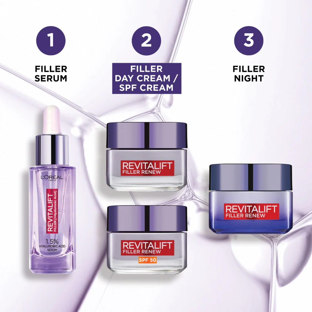 L'Oreal Paris Revitalift Filler Replumping Care Anti-Ageing Day Cream 50ml - Image 5