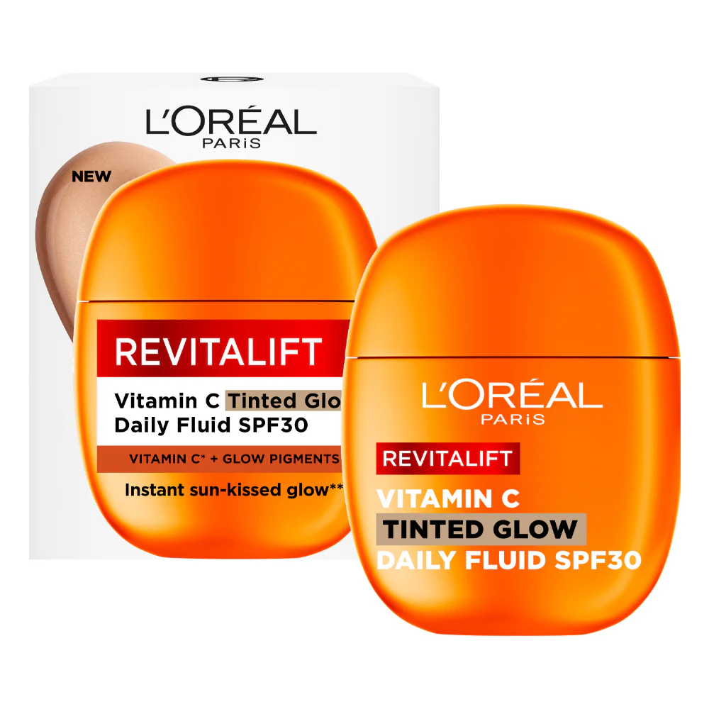 L'Oreal Paris Revitalift Vitamin C Tinted Glow Daily Fluid Moisturiser SPF30 40ml - Image 2